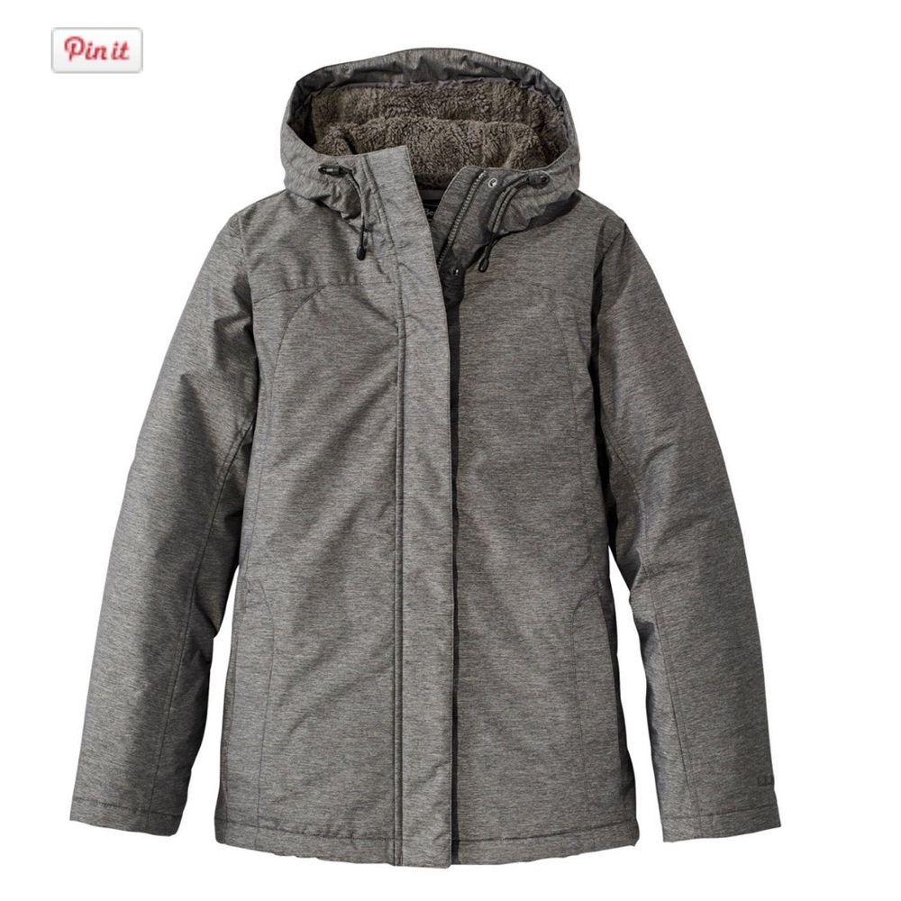 🧡 L.L.Bean Women's Winter Warmer Jacket Gray XL Hooded & Lined w Faux Fur